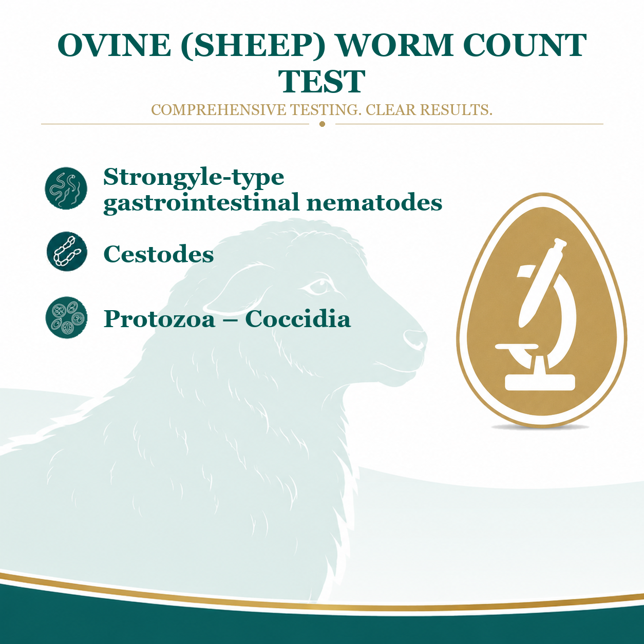 Farm animal worm count test for herd and flock screening